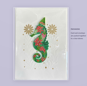 Tarjeta de Felicitación Premium con Diseño de Caballito de Mar, Hecha a Mano con Técnica de Quilling, con Estampado en Dorado y Relieve, Venta al Por Mayor Directa de Fábrica OEM ODM - Product Image 6