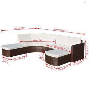 Conjunto de Muebles de Jardín Modulares Grandes de Mimbre Sintético Marrón - Product Image 6