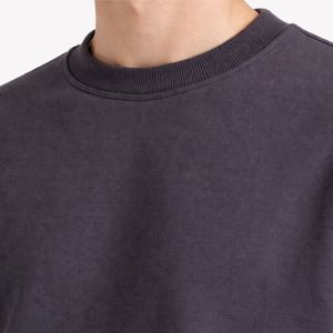 Sweat-shirt en molleton uni pour homme, 100 % coton, haute qualité, col rond, manches longues, hiver, décontracté, logo personnalisé. - Product Image 5