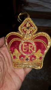 Ornement de Noël suspendu en velours rouge de luxe, brodé et perlé, décoration festive, décoration de maison pour les fêtes, cadeau - Product Image 5