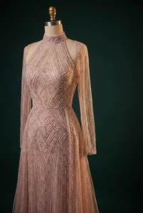 ชุดราตรีปักคริสตัลพรีเมียมขายดี แขนยาวเต็มตัว สำหรับงานเลี้ยงอย่างเป็นทางการ จากผู้ผลิต - Product Image 2