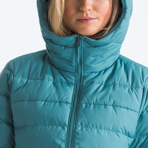 Doudoune matelassée tendance en toile tricotée pour femme, imperméable, coupe-vent, respirante, avec fermeture éclair et capuche brillante - Product Image 5