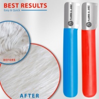 Couteau à démêler Flamia & Jabz pour chien, couteau à carder pour peigne à poils de terrier, peignes en acier inoxydable pour renard, chat, chien, cheval, peigne en bois