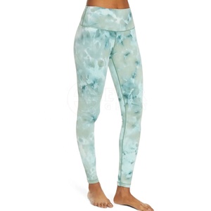 High Waisted Full Length Yoga <b>Leggings</b> With Cloud Print Seamless Spandex Nylon Pants For <b>Women</b> - Product Image 4