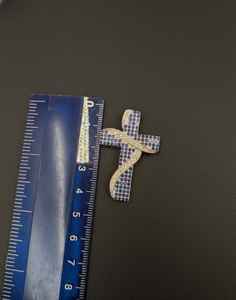 Colgante de Cruz con Zafiro Azul y Moissanita Redonda, Plata de Ley 925, Joyería Fina Religiosa, Colgantes y Dijes - Product Image 2