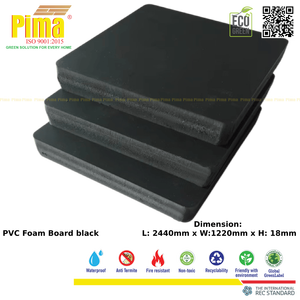 แผ่นพีวีซี WPC โฟมหนา18มม. หนา0.6ก./cm3สีดำสีทึบสำหรับวัสดุกันซึม - Product Image 5