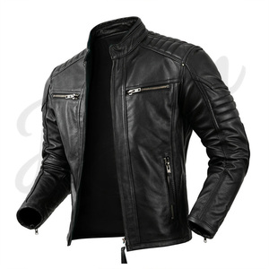 Chaqueta de Cuero Negra para Hombre, Estilo Clásico Urbano, Chaqueta de Motero, Fabricante OEM ODM, Chaqueta de Cuero PU para Hombre, Elegante, Casual y a la Moda - Product Image 1