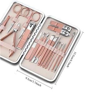 Juego de Manicura y Pedicura Profesional de Acero Inoxidable de 7/18 Piezas con Cortaúñas y Recortador de Uñas Encarnadas para Uso en Dedos de Manos y Pies - Product Image 5