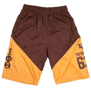 Shorts de basketball Iota Phi Theta marron et or – Tenue grecque pour fraternité – Short athlétique performant et élégant – Vêtements de sport - Product Image 1