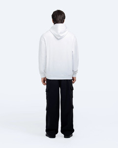 <b>Mens</b> White Hooded Sweatshirt Regular Fit Cotton Fleece Casual <b>Pullover</b> Hoodie with Kangaroo Pocket Soft Comfortable Everyday - Product Image 4