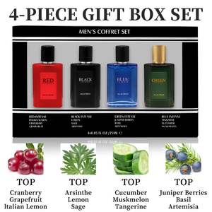 Coffret cadeau de 4 vaporisateurs d'eau de toilette pour homme avec 4 parfums longue durée 0,85 fl.oz/bouteille Saint-Valentin et autres festivals - Product Image 2