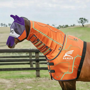 Nouvelle Arrivée Masque Anti-Mouches pour Chevaux avec Protection UV, Confortable, Respirant, Élastique, avec Couvre-Oreilles et Cache-Œils en Maille - Product Image 3