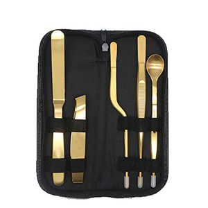 Altomme Instruments – Ensemble de 5 outils de platsure dorés pour chef, pincettes, spatule, cuillère à sauce pour la présentation culinaire et la cuisson - Product Image 6