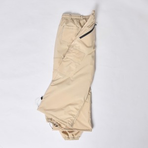 Pantalon de ski imperméable beige OEM avec fermeture éclair noire cordon de serrage réglable poches cargo à la taille et bas cintré - Product Image 1