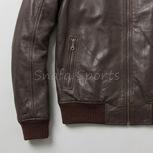 Veste en cuir d'agneau pour homme, style streetwear, best-seller, 100% cuir de haute qualité, prix compétitif pour homme - Product Image 4