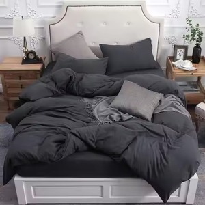 Ensemble de housse de couette en coton 4 pièces, tissage respirant, literie pour la maison, style simple, ensembles de housses de couette - Product Image 3