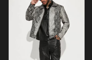 Chaqueta de Cuero de Moda Unisex Estilo Serpiente, de Alta Calidad, con Cuello Alto, Resistente al Viento, Transpirable, Diseño Personalizado para Invierno - Product Image 5