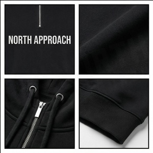 Sweat à capuche demi-zip North Approach pour homme, coupe oversize, en molleton de coton, style décontracté, imprimé devant, style automne - Product Image 4
