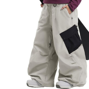 Men's <b>White</b> Harem Pants High Waist Waterproof Side Pockets Workwear Style Winter Wear - Product Image 6