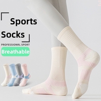 Chaussettes de sport professionnelles pour femmes, chaussettes à fond en tissu éponge absorbant la transpiration et les chocs, chaussettes longues de course à pied
