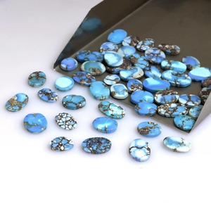 Cabujones de Turquesa Natural Golden Hill, Calidad AAA+, Matriz Azul Marrón, Piedras Sueltas para Joyería, Venta al Por Mayor - Product Image 1