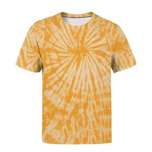 <b>Men's</b> <b>Tie</b>-Dye Short Sleeve O-Neck Casual Knitted T-Shirt Regular Fit Blue <b>Black</b> Pattern Print - Product Image 3