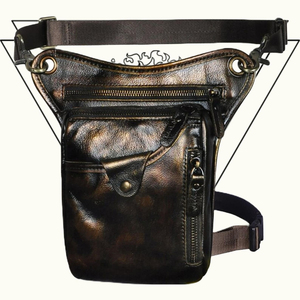 Sac banane en cuir vintage haut de gamme entièrement personnalisable, unisexe, avec fermeture éclair, marron, pour usage quotidien décontracté - Product Image 4