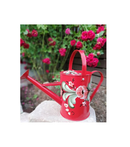 Lata de agua galvanizada de primera calidad con un diseño único de esmalte pintado a mano, ideal para decoración de granja rústica y uso funcional - Product Image 5