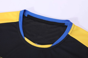 Wholesale Men's Black Mesh Soccer Jersey Crew Neck Short Sleeve Moisture Wicking Color Blocked Adult Regular Fit - Product Image 4