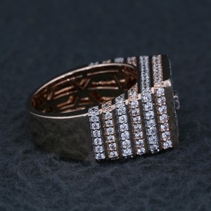 <b>Mens</b> Square Signet Lab Diamond <b>Ring</b> Rose Gold Silver <b>Pinky</b> <b>Ring</b> Wedding Band Hip Hop Jewelry Statement <b>Ring</b> Gift for <b>Men</b> - Product Image 3