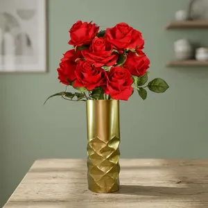 Florero de Metal Dorado, Porta Macetas, Adorno Decorativo para Decoración del Hogar, Sala de Estar, Dormitorio, Mesa, Oficina, Entrada - Product Image 6