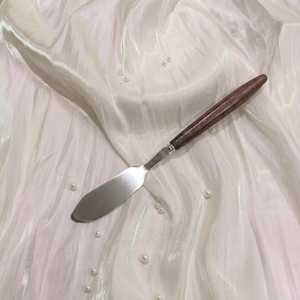 Stainless Steel Butter <b>Knives</b> <b>Set</b> Of 2 Wood Handle Straight Edge Sheepsfoot Blade Kitchen Cutlery - Product Image 2