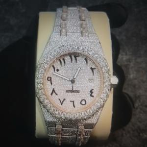 Montre-bracelet en diamant Moissanite VVS, style Hip Hop pour hommes, au meilleur prix, montre en Moissanite, acier inoxydable 316L - Product Image 2