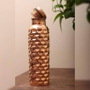 ILAHI's Hammered Copper Eco-Friendly 500ml Classic Design <b>Water</b> <b>Bottle</b> Lid for Outdoor Use Uttar Pradesh - Product Image 1