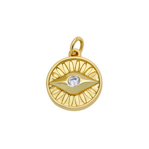 Gold Plated 925 Silver Bezel Setting Zircon Charm Pendant <b>Set</b> Moon Star Eye Butterfly Lock Cross DIY Unisex Necklace - Product Image 3