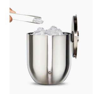 Matte Black <b>Ice</b> <b>Bucket</b> Crafted From Vacuum Metal Featuring Hanging Lid And Sleek Ergonomic Scoop For Parties And Wedding Events - Product Image 5