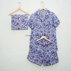 Conjunto de Pijama de Algodón 100% para Mujer, Estampado Floral, Pantalones Cortos, Talla Grande, Ropa de Dormir, Ropa de Playa, Conjunto de Pijama Corto - Product Image 4