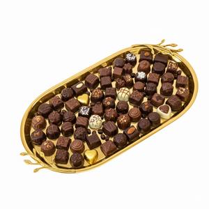 Bandeja de Servicio Metálica de Primera Calidad con Acabado Plateado, Bandeja Decorativa Vintage para Servir Chocolates, para el Hogar y Restaurantes, en Oferta - Product Image 3