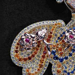 Colgante de Letra Personalizado de Moissanita Colorida, Plata 925, Dijes Iniciales de Lujo Arcoíris, Colgante con Corazón, Regalo para Ella, Fiesta - Product Image 5