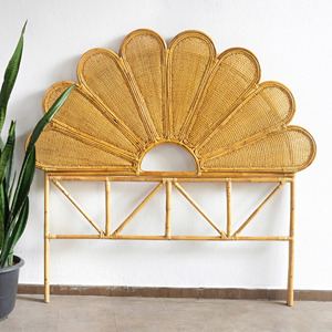 Tête de lit en rotin tressé demi-lune, taille king size, vente en gros, pour la décoration de chambre - Product Image 3