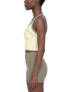 Women <b>Cross</b> Back Sports Bra for Green Trim Yoga Gym Fitness Workout Crop <b>Top</b> Breathable Stretch Activewear Custom Wholesale - Product Image 2
