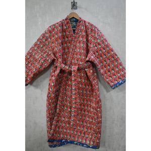 Chaqueta Acolchada Reversible de Algodón Kantha, Abrigo Largo Estilo Boho para Mujer, Bata Hecha a Mano, Ropa Étnica - Product Image 4