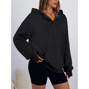 Sudaderas con Capucha Extra Grandes con Cuello en V para Mujer, Estilo Personalizado, Moda Otoño 2025, Ropa con Orificios para los Pulgares, Estilo Y2K - Product Image 5