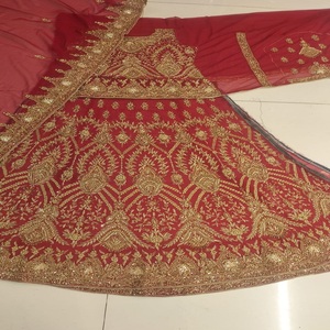 Modern Design Heavy Embroidery Work Lehenga Choli Ball Gown Net Fabric <b>Plus</b> <b>Size</b> Adults Bridal Wear ADDA KORA DABKA GOTA Work - Product Image 5