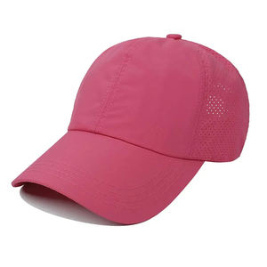 Casquette de baseball rose ajustable en sergé 6 panneaux, coupe confortable, visière incurvée flexible personnalisable, séchage rapide, respirante, unisexe, pour le sport - Product Image 3
