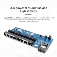Placa PCBA con 2 Puertos de Fibra Gigabit y 8 Puertos RJ45, Conector SC, Modo Único Simplex, Switch de Fibra Óptica Ethernet 10/100/1000M