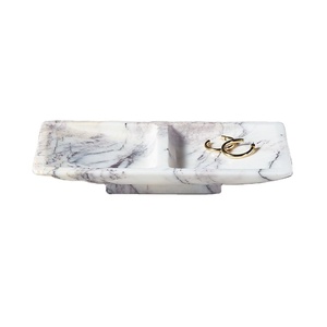 Bandeja rectangular moderna de mármol de doble sección, organizador de piedra, bandeja para servir, decoración de mesa, bandeja para joyas, diseño de calidad premium para exportación - Product Image 1