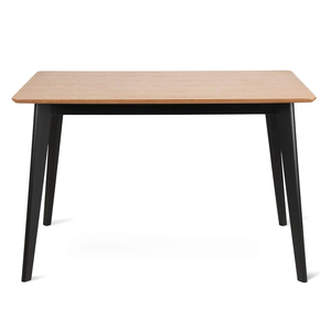 Table à manger rectangulaire moderne en bois avec pieds en métal, style scandinave, design mid-century, pour la maison, 4 places, structure stable - Product Image 2