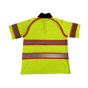 Camiseta de Seguridad de Alta Visibilidad, Ecológica, Transpirable, de Manga Corta, Talla Grande, para Hombre, de Malla, Naranja Marino, Clase 2, Ropa de Trabajo, 180g - Product Image 2