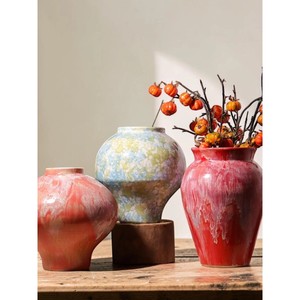 Rustic <b>Ceramic</b> <b>Vase</b> With Glazed Finish 8-16 Inches Tabletop Decor Handmade For Thanksgiving - Product Image 5